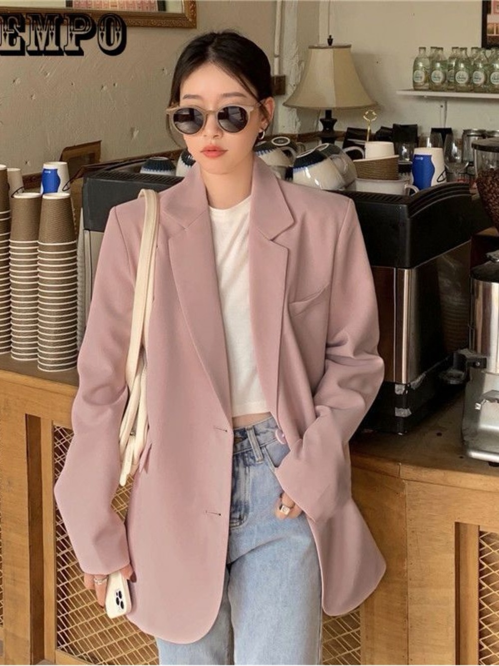H&M Pink two -Button Tailored Blazer